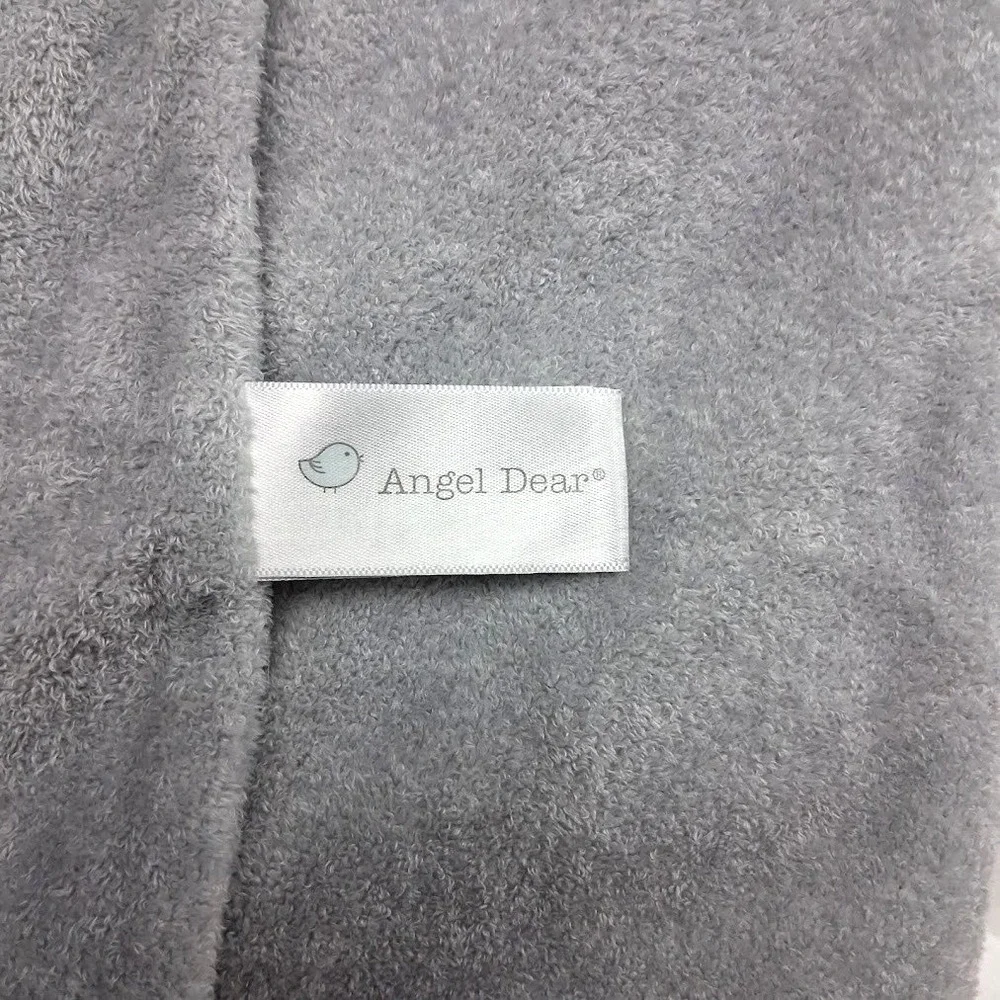 Angel Dear Gray Bulldog Baby Security Blanket Lovey BIG 26x26 Soft Unisex EUC